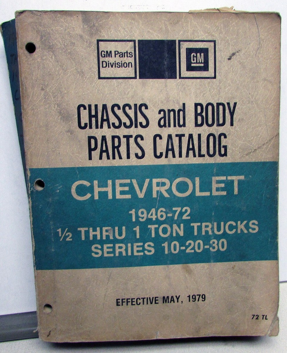 1946-1972 Chevrolet Truck Parts Book Series 10 20 30 1/2 Thru 1