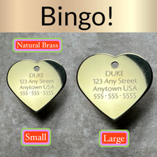 Custom Engraved Dog Tags Personalized Dog Collar Pet Tags Pet ID BRASS HEARTS