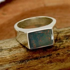 Bloodstone Gemstone 925 Silver Ottoman Handmade Mens Signet Rings Jewelry M043
