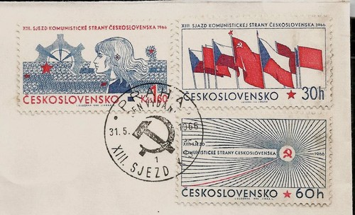 Czech Communist Party Congress Prague Spring Time 1966 Czech First Day Cover FDC - Picture 2 of 3
