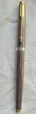 筆記具 PARKER STERLING CAP&BARREL U S A PARKER STERLING SILVER CAP & BARREL FOUNTAIN INK PEN USA VINTAGE
