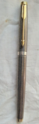 PARKER STERLING SILVER CAP & BARREL FOUNTAIN INK PEN USA VINTAGE