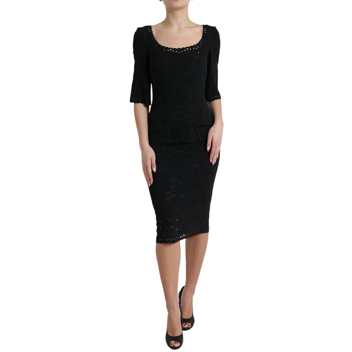 dolce and gabbana bodycon dress Dolce & Gabbana Elegant Jacquard Bodycon Shift Dress IT42|M main image 1
