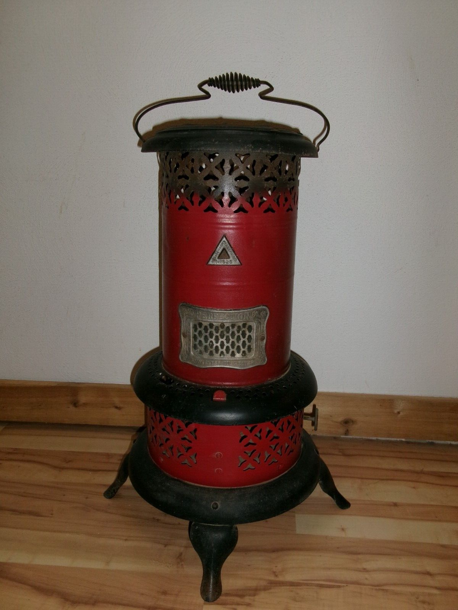 Antique Perfection No.525 Red Porcelain Smokeless Oil Heater