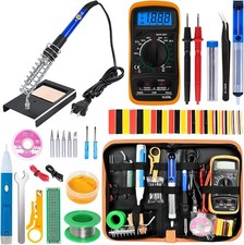 60W Adjustable Soldering Iron Kit with Multimeter  Accessories