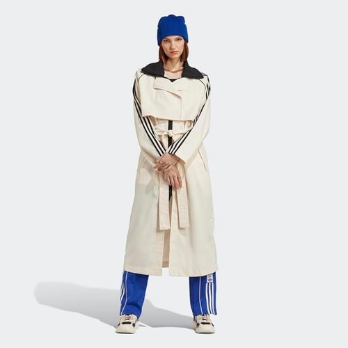 Size 4X- Adidas Originals Women’s Trench Coat, Wonder White. - Picture 3 of 5