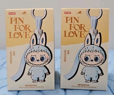 Pop Mart Set of 2 Labubu Pin For Love  E & J  Authentic New in Box & Sealed