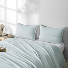 2 Pack Microfiber Zipper Pillowcases Soft Comfortable Not Shrink Light Blue