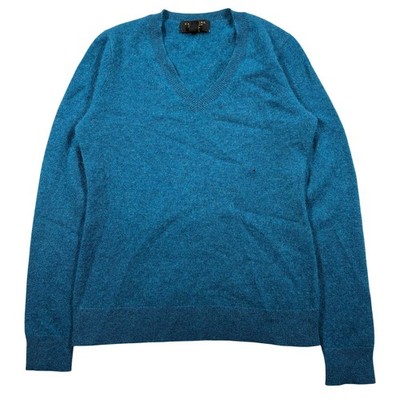 Cashmere Sweater PP Petite Womens Blue Luxury V-Neck Knit Pullover Charter Club