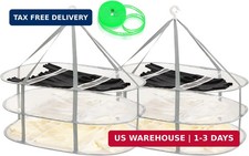 2 Pack 3-Tier Folding Mesh Clothes Hanging Dr...