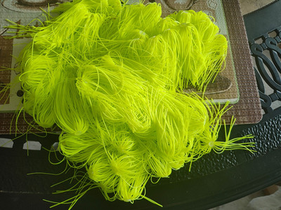 NEW - 10 BRIGHT CHARTREUSE BIOSILK HOLE IN ONE SKIRTS FOR FISHING LURES