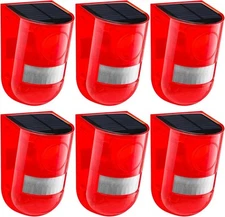 Qualirey Solar Sound and Light Alarm Motion Sensor 129db Outdoor Dog red 