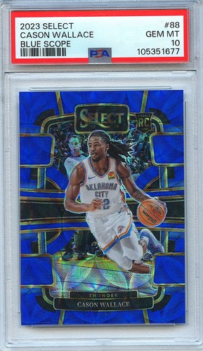 Cason Wallace 2023-24 Select Blue Scope Rookie RC OKC Thunder 47/249 PSA 10