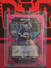 2022 Panini Prizm Draft Picks - Noah Dean #PDP159 Neon Pink Velocity Auto Prizm 