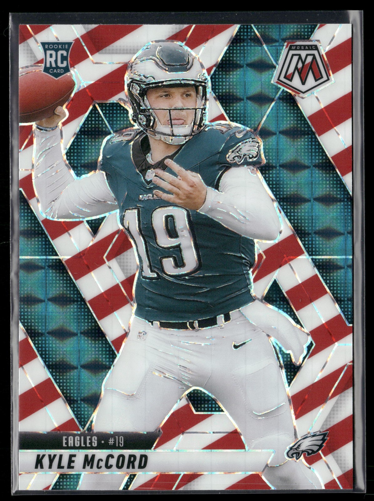 2025 Panini Mosaic #352 Kyle McCord Mosaic Red and White Stripe