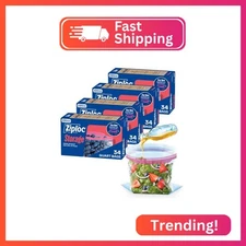 Ziploc Quart Food Storage Bags, Stand-Up Bottom, Easy to Fill, 136 Count (Packag
