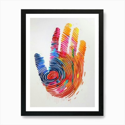 Fingerprint Painting Art Print Framed Wall Art Poster Canvas Print Picture
