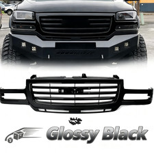 For 2003-2007 Gmc Sierra 2500 3500 Hd Glossy Black Front Bumper Grill Grille Abs For 2003-2007 Gmc Sierra 2500 3500 Hd Glossy Black Front Bumper Grill Grille Abs