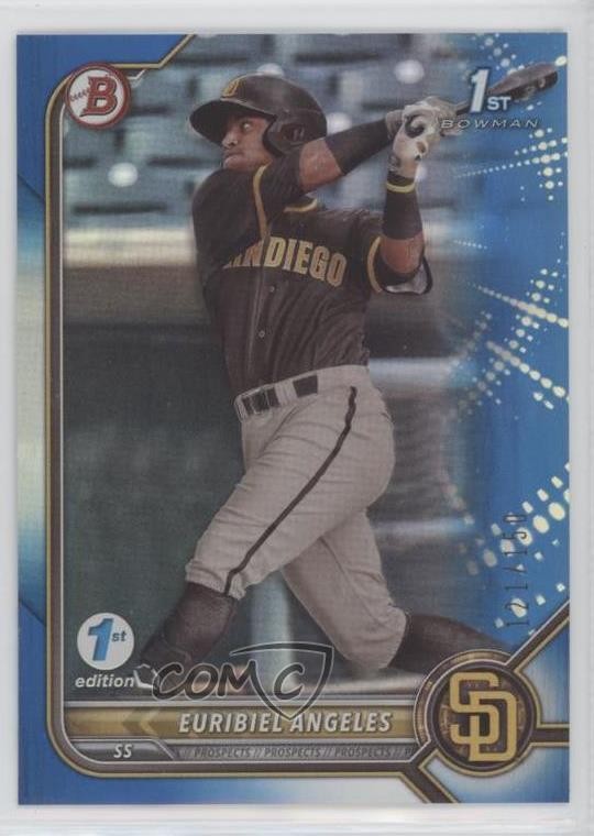2022 Bowman 1st Edition Blue Foil 121/150 Euribiel Angeles #BPPF-32 0zg4
