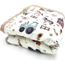 Organic Cotton Muslin Baby Blanket for Boys and Girls - Luxurious Soft Toddle...