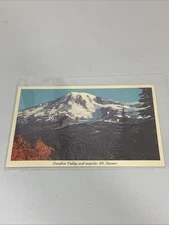 Vintage Paradise Valley and Majestic Mt. Rainier Washington Postcard UNP