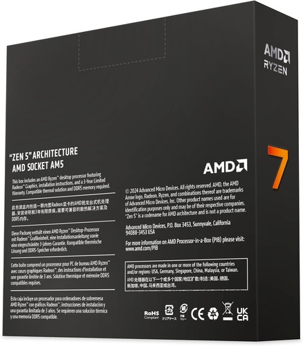 AMD Ryzen 7 9700X 3.8GHz 8 Core 16 Thread 40MB Cache Socket AM5 CPU Box Original - Foto 5 di 5