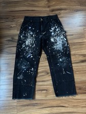 Vintage Carhartt Black Double Knee Painters Pants Size 32x27