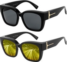 Yogo Vision Polarized Fit Over Glasses Sunglasses for Women Men Wear Over