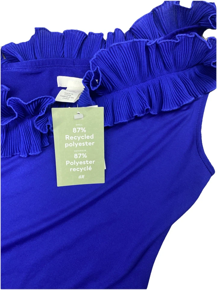 Body H&M Drapeado Un Hombro Tanga Croqueta Femenino Elegante Talla Pequeña  Foto 2 de 4