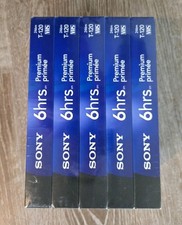 Brand New - Lot of 6 Sony 6 Hour EP Brilliant Premium Grade T-120VF Blank Tape