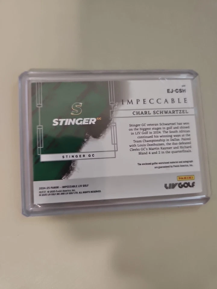 Artefato automático Panini Golf Impecável Charl Schwartzel 2024 /60 - Imagem 2 de 2