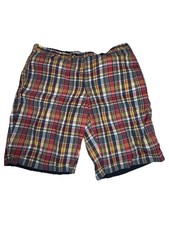 Polo Ralph Lauren Shorts Mens 40 Madras Plaid Khaki Reversible Chino Classic Fit