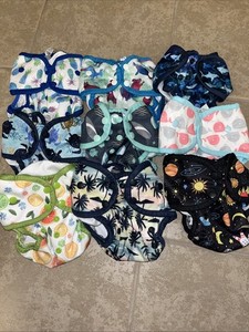 Lot Of 9 Thirsties Swim Diapers Size 2 - PLAY CONDITION