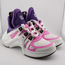 Louis Vuitton White/Pink/Purple Leather Monog...