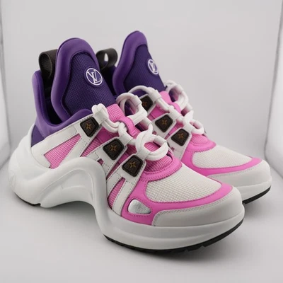 Louis Vuitton White, Purple & Hot Pink High-Top Sneakers Women main image 3