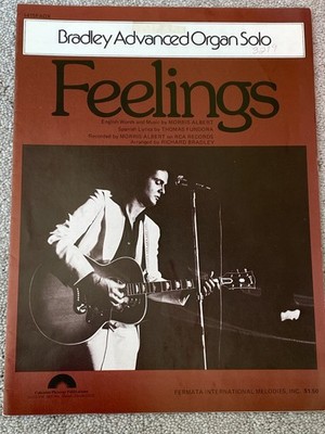 1976 FEELINGS Sheet Music ADVANCED ORGAN SOLO by MORRIS ALBERT English/Spanish