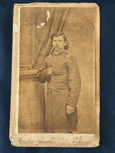 CDV Civil War Soldier Officer - Named - Russellville, Kentucky Imprint