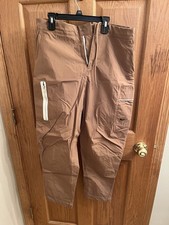 Nike Track Pants Brown Men's Size M 30 Zip Pocket Elastic Waist Athleisure