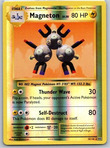 Magneton 38/108 Rare Evolutions Pokemon Reverse Holo Near Mint