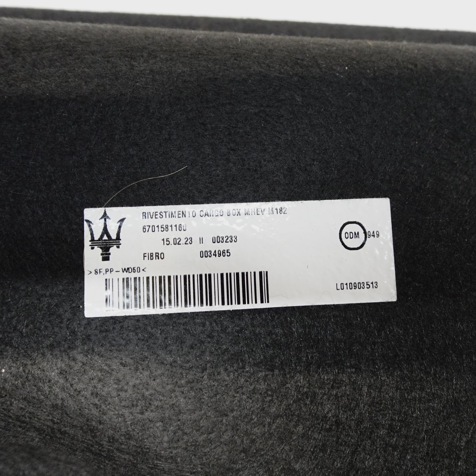 2023-2026 MASERATI GRECALE Boot Liner OEM 6701581160