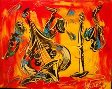 MUSIC ABSTRACT PIANO    Abstract Modern Original Oil Painting EWWBF