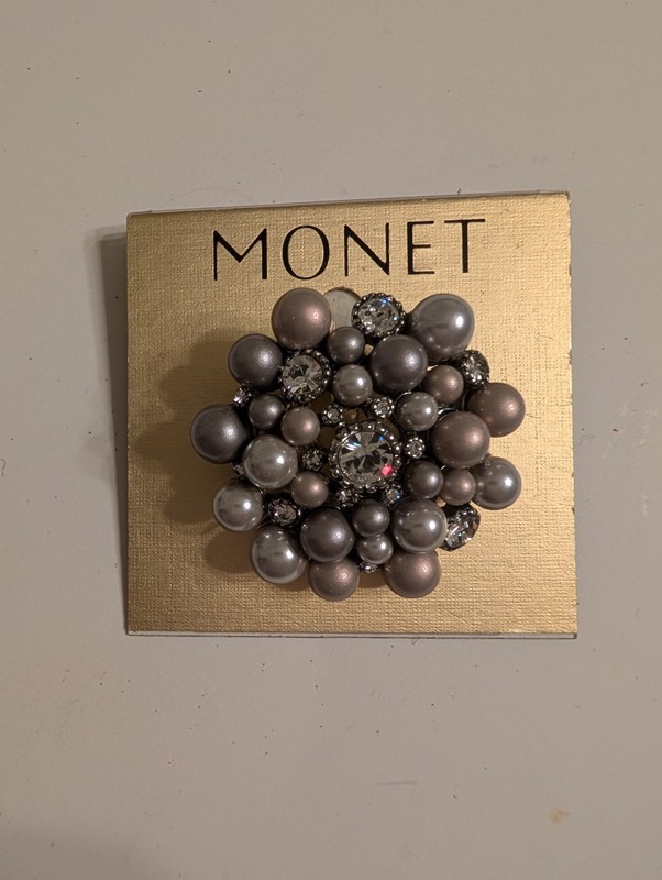 Monet Faux Pearls Brooch