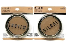 (2) Milani Conceal + Perfect Shine-Proof Powder Sealed 05 - Natural Beige