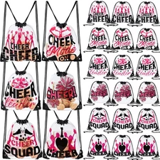 24 Pcs Cheer Drawstring Backpack Bulk Clear PVC Cheerleader Gym Storage Bags ...