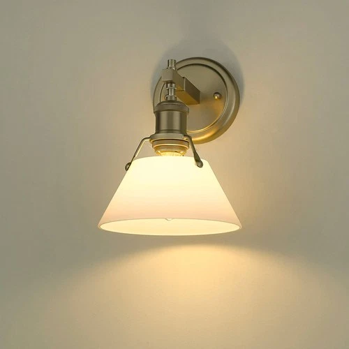 Orwell 10"H Brushed Champagne Bronze Opal Glass Wall Sconce - Picture 4 of 5