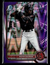 2022 Bowman #BCP-18 Alvin Guzman Chrome Purple RayWave Refractors /250