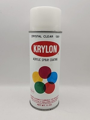 Vintage KRYLON Crystal Clear - 1301 Acrylic spray paint can Borden, Inc Vtg