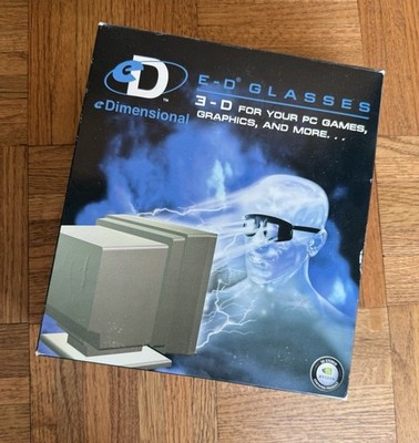 Vintage eDimensional E-D Glasses | Vintage 3D Stereoscopic PC Gaming System