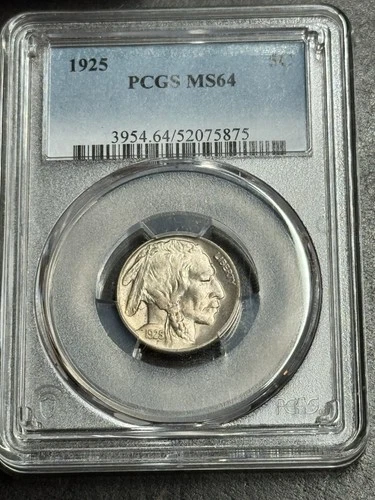 1925 P BUFFALO NICKEL GRADED PCGS MS64 STUNNING GEM BU BETTER DATE COIN (1641)
