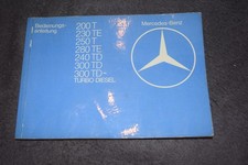 Operating Instructions Manual Mercedes S 123 T-Model X.1980 Very Good